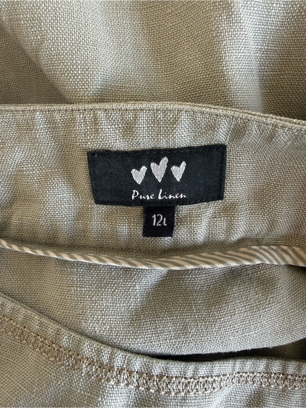Per Una M&S Pure Linen A-Line Maxi Skirt Olive Khaki 12L Y2K - Picture 6 of 8